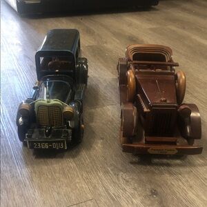 Classic Vintage Toy Car Set - Black and Brown